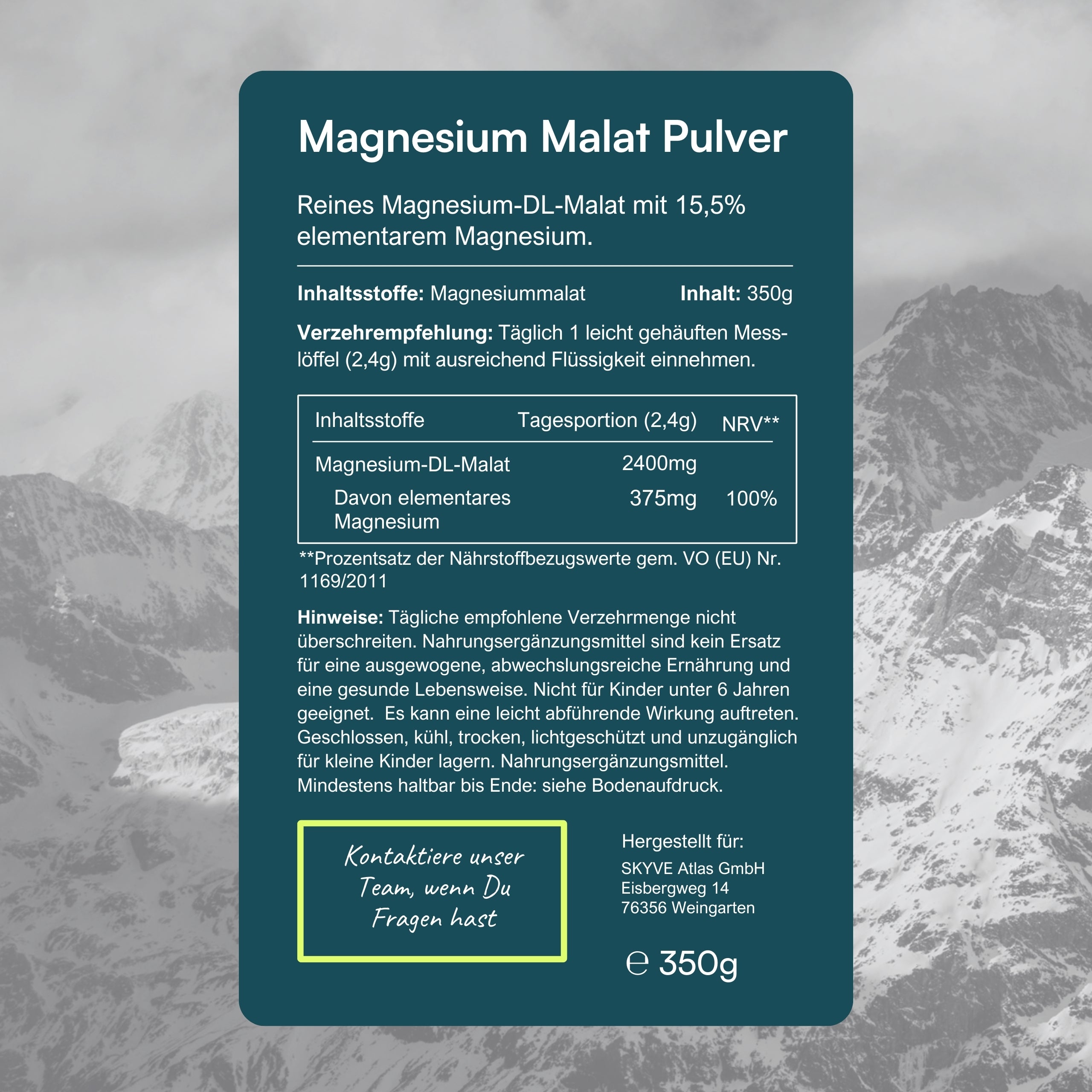 Magnesium Malat Pulver
